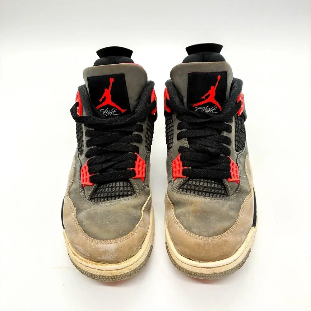 Nike Air Jordan 4 Retro Infrared Men's Size 9.5 Grey Black Red DH6927-061 USED